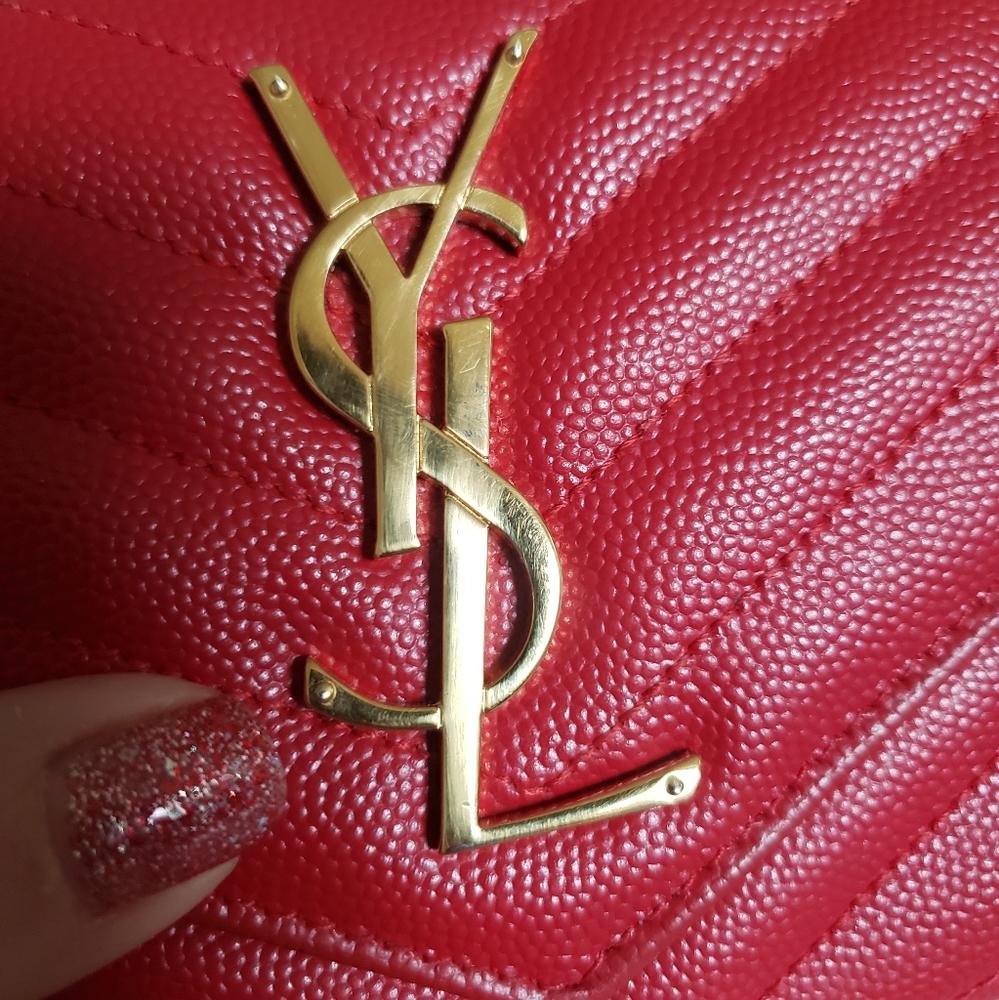*SOLD* Authentic Pre-owned Yves Saint Laurent Grain De Poudre Envelope Wallet - Picture 5 of 14
